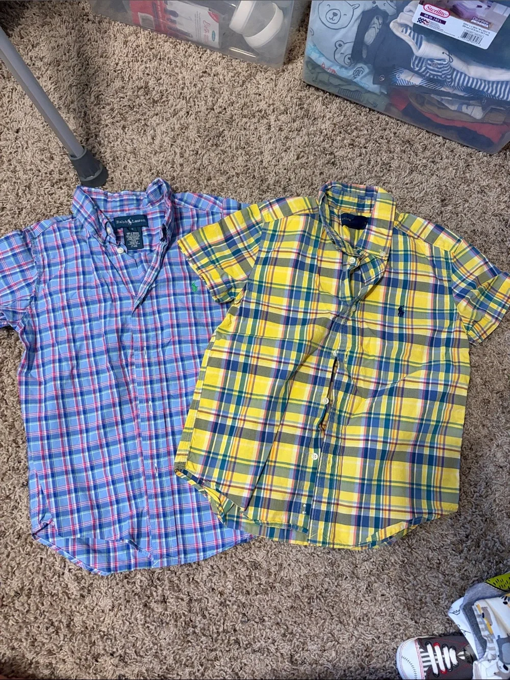 Bundle of 2 Ralph Lauren Plaid Short-Sleeve Button-Down Kids Shirt